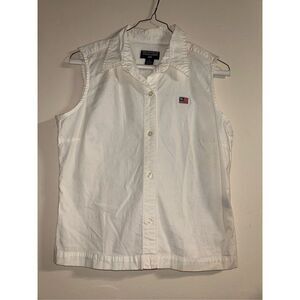 Vintage 90’s polo jeans company Ralph Lauren sleeveless button up shirt size lar